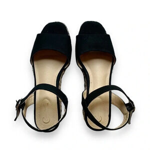 NWOT C Comfort Leopard Espadrille Cork Wedge Sandals